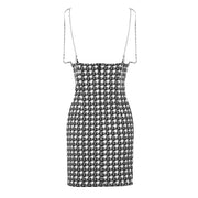 Lillian Houndstooth Diamante Dress